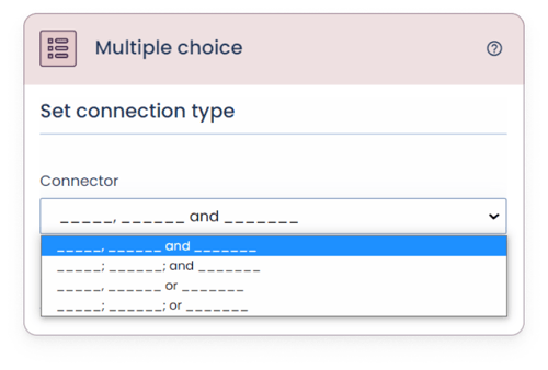 connection type multiple choice