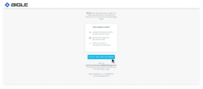 Captura de la plataforma de Bigle - SMS doble autenticación 7 - Ver documento ENG