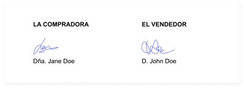 Firma con etiqueta blanca