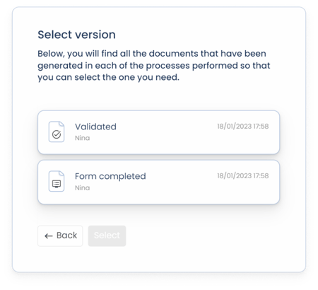 Select a document version