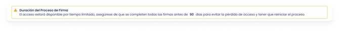 Firma electrónica 14 - Aviso límite firma ESP