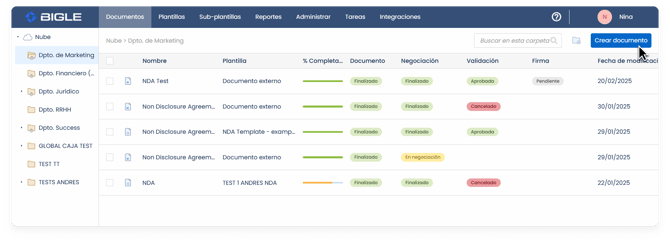 Firma electrónica 2 - Iniciar proceso de firma desde panel de documentos ESP