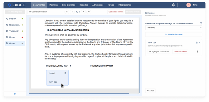 Firma electrónica 5 - Situar la caja de la firma en el docuimento ESP