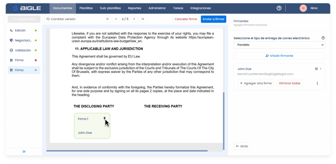 Firma electrónica 6 - Fijar la caja de la firma en el docuimento ESP