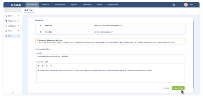 Firma electrónica 7 - Enviar a firmar ESP