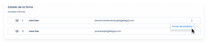 Firma electrónica 8 - Enviar recordatorio ESP