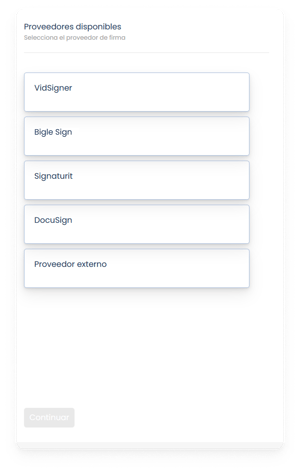 Proveedores de firma ESP