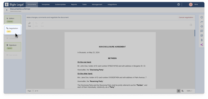 Historial de versiones - Accede a la negociación ENG