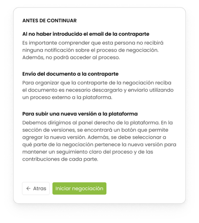 Captura negociación - aviso negociación sin notificación