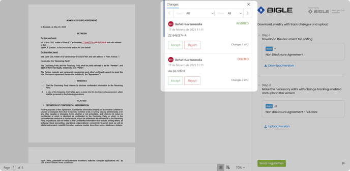 Negotiation - external edition display