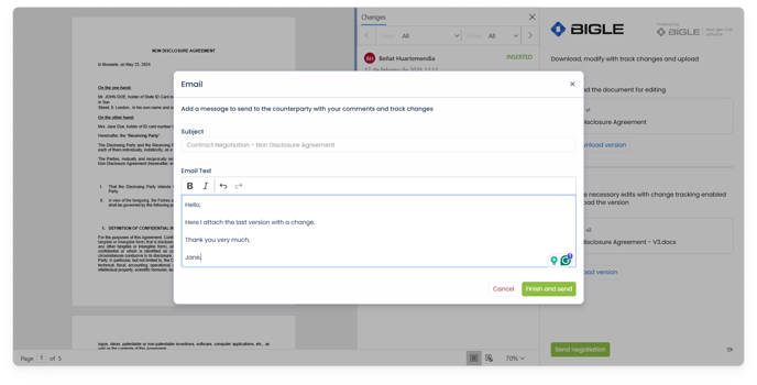 Negotiation - external edition message