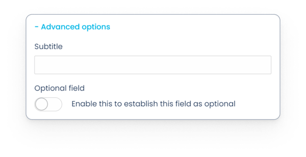 Number subtitle and optional field