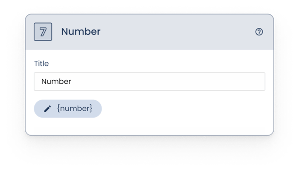 Number field title and tag