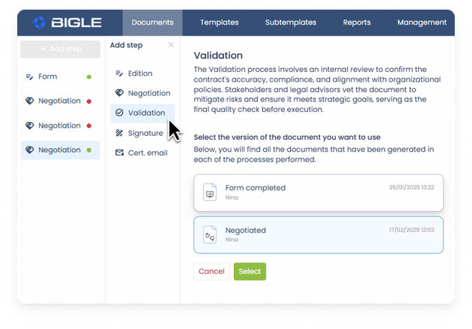 Captura validación 1 - Escoger versión ENG
