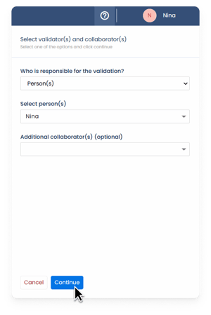 Captura validación 3 - Invitar a validadores ENG