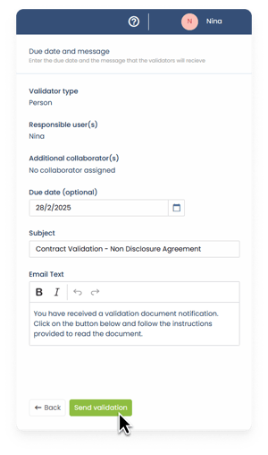 Captura validación 4 - Enviar validación ENG