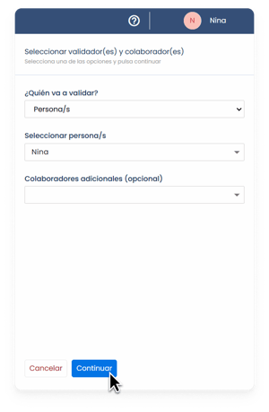 Captura validación 3 - Invitar a validadores
