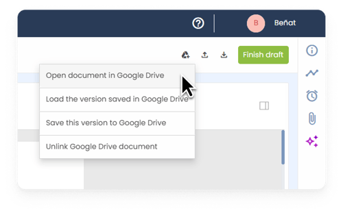 Captura Compatibilidad con Google Docs 6 - Opciones de botones ENG