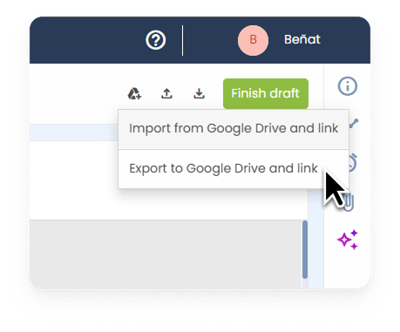 Captura Compatibilidad con Google Docs 7 - Selección exportar a Drive ENG