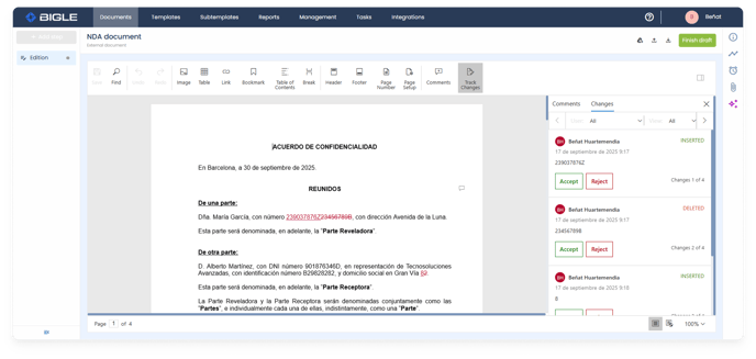 Captura Compatibilidad con Google Docs 4 - cambios y comentarios ESP