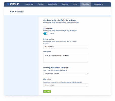 6 - Workflows - Ajustes del workflow editar ESP